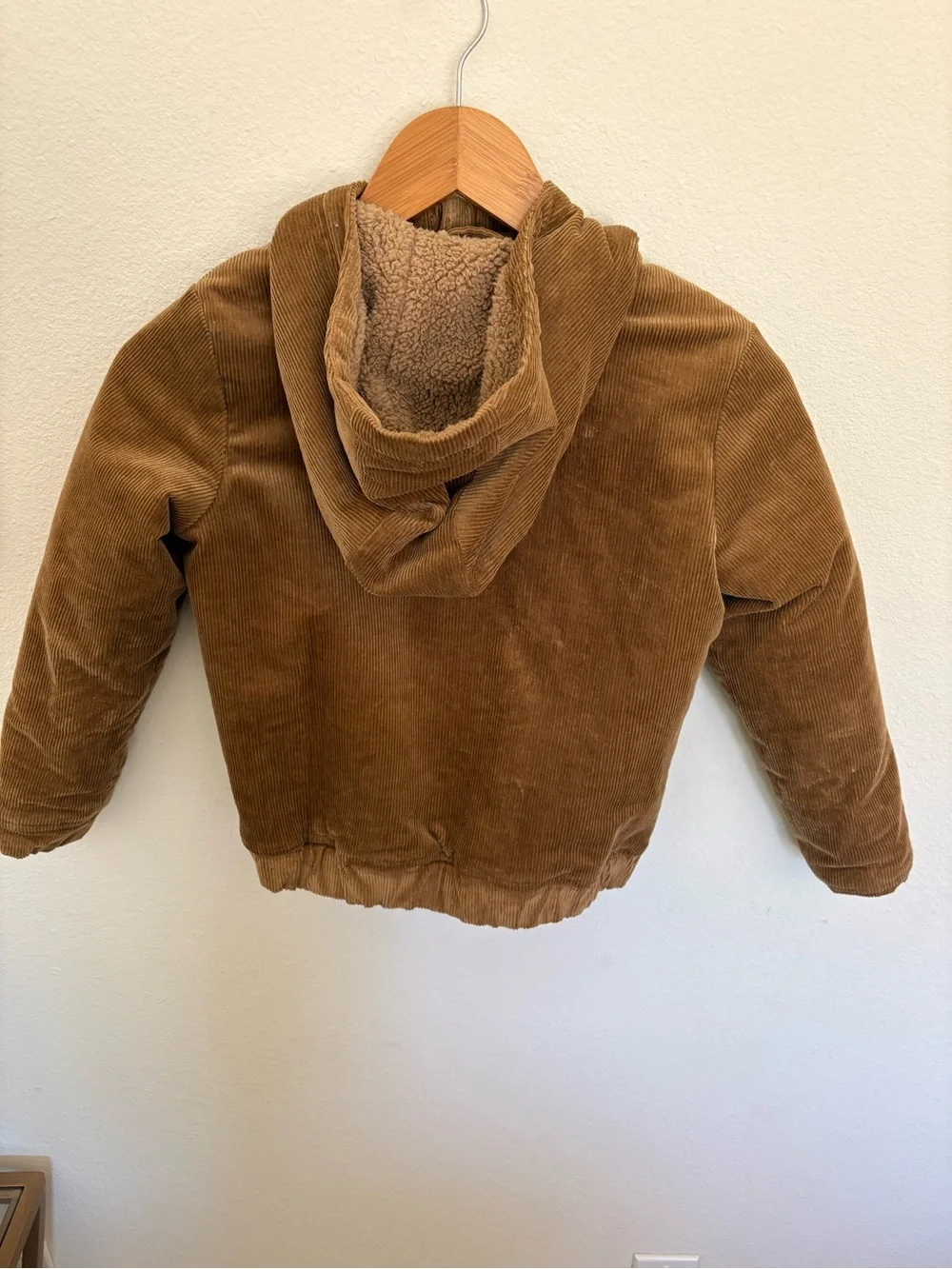 GAP Kids Brown Corduroy Sherpa-Lined Puffer Jacket